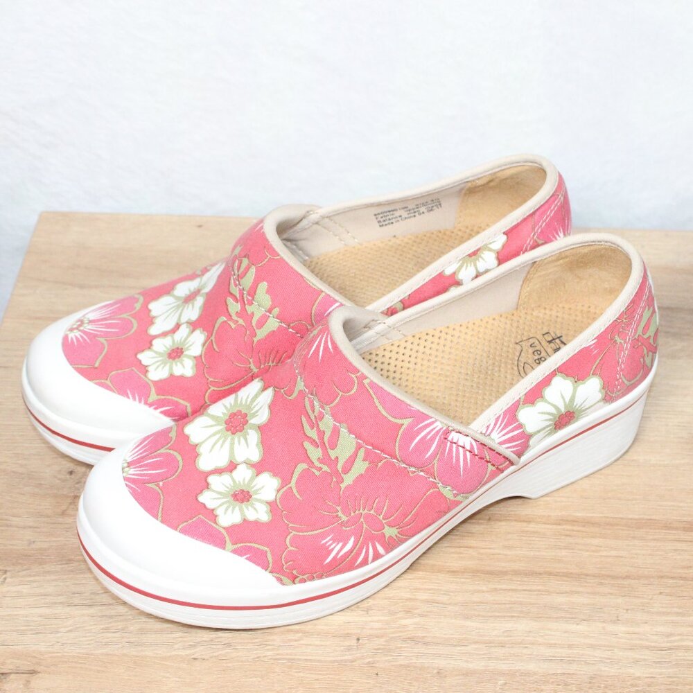 Dansko Pink Floral Slip-On Clogs